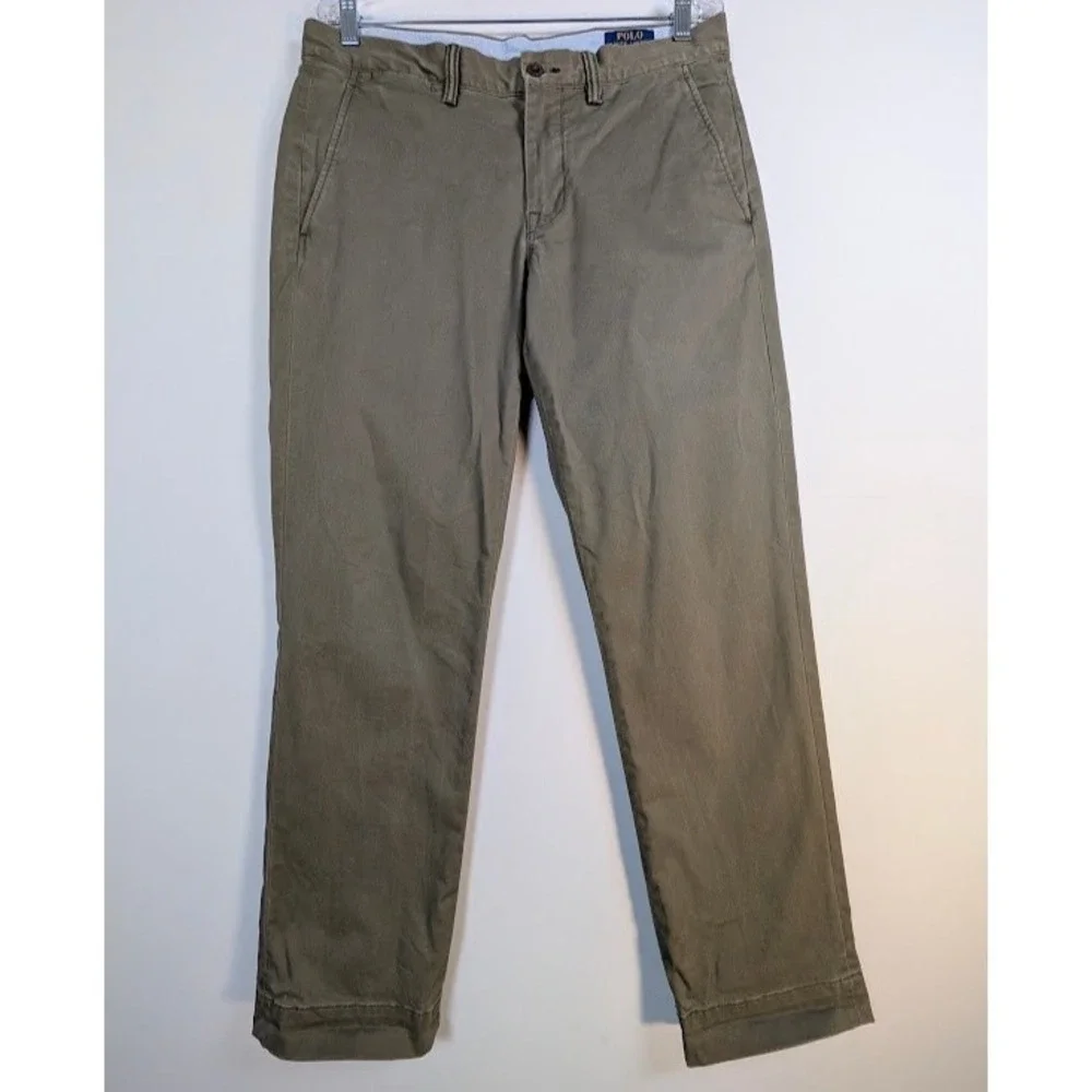 POLO RALPH LAUREN Chino Pants Men's 32x30 (Fits 34x29.5) Olive Stretch Straight